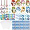 192 Pieces Christmas School Stationery Set Xmas Classrooms Exchange Stationery Gifts Party Favors Class Reward Prizes Notebooks Pencils Sharpener Erasers Stickers Stamps for Party Supplies (Snowflake)